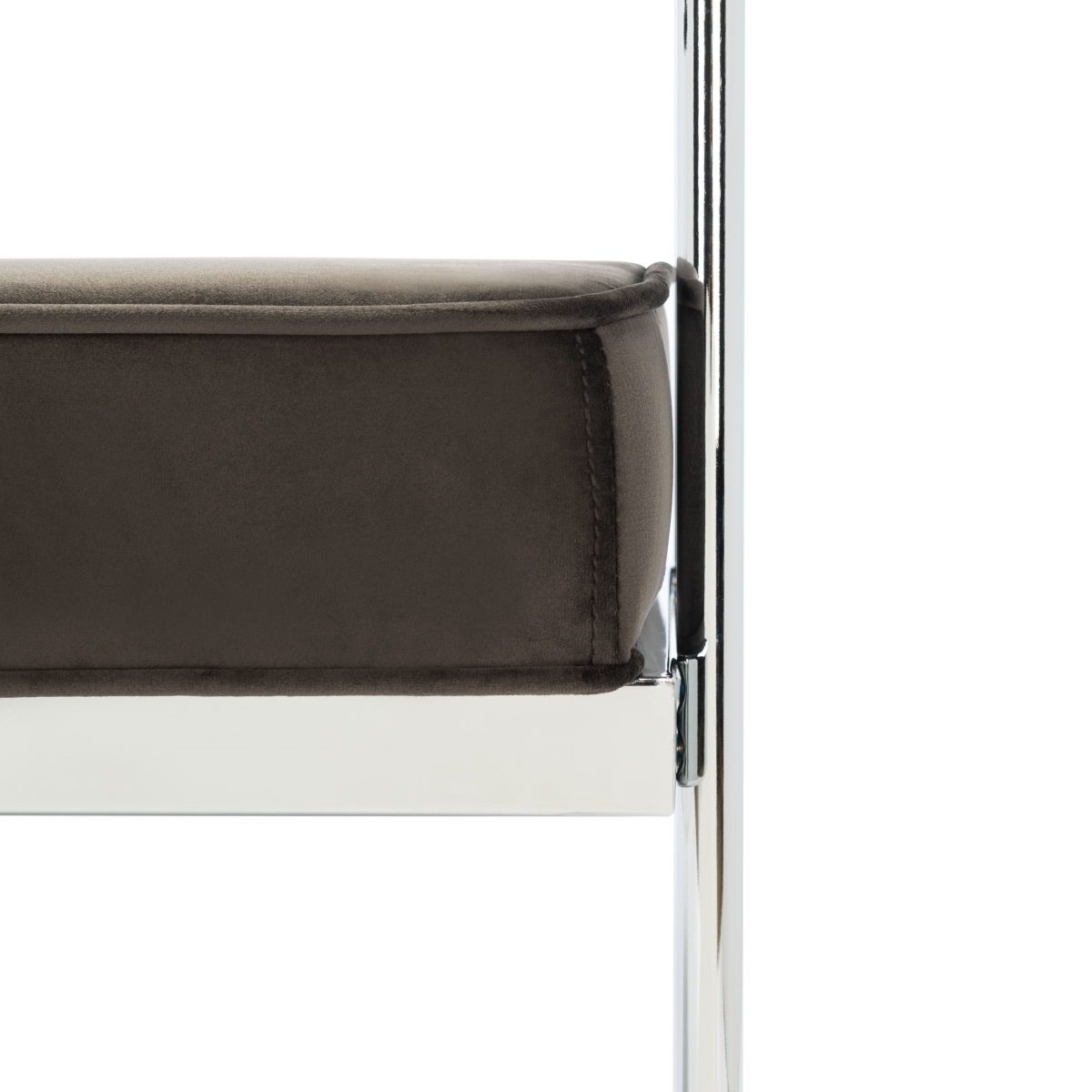Pim Long Rectangle Bench W/ Arms - Shale / Chrome - Safavieh - Image 2