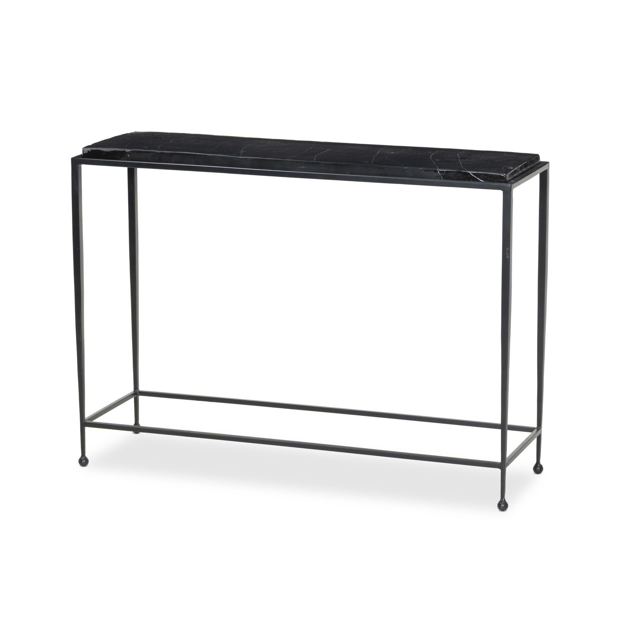 Dalston Cast Glass Console Table - Smoked Black Cast Glass - Image 1