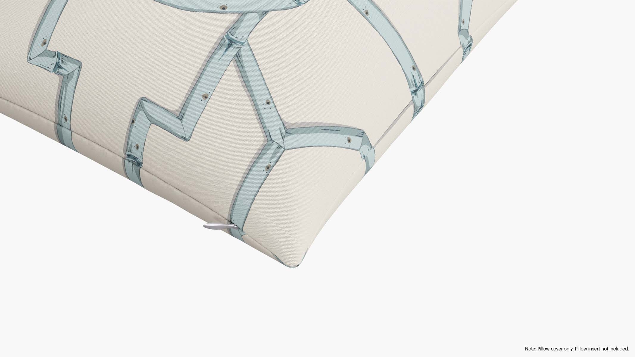 Throw Pillow Cover 18", Blue Baldwin Bamboo, 18" x 18" - Image 1