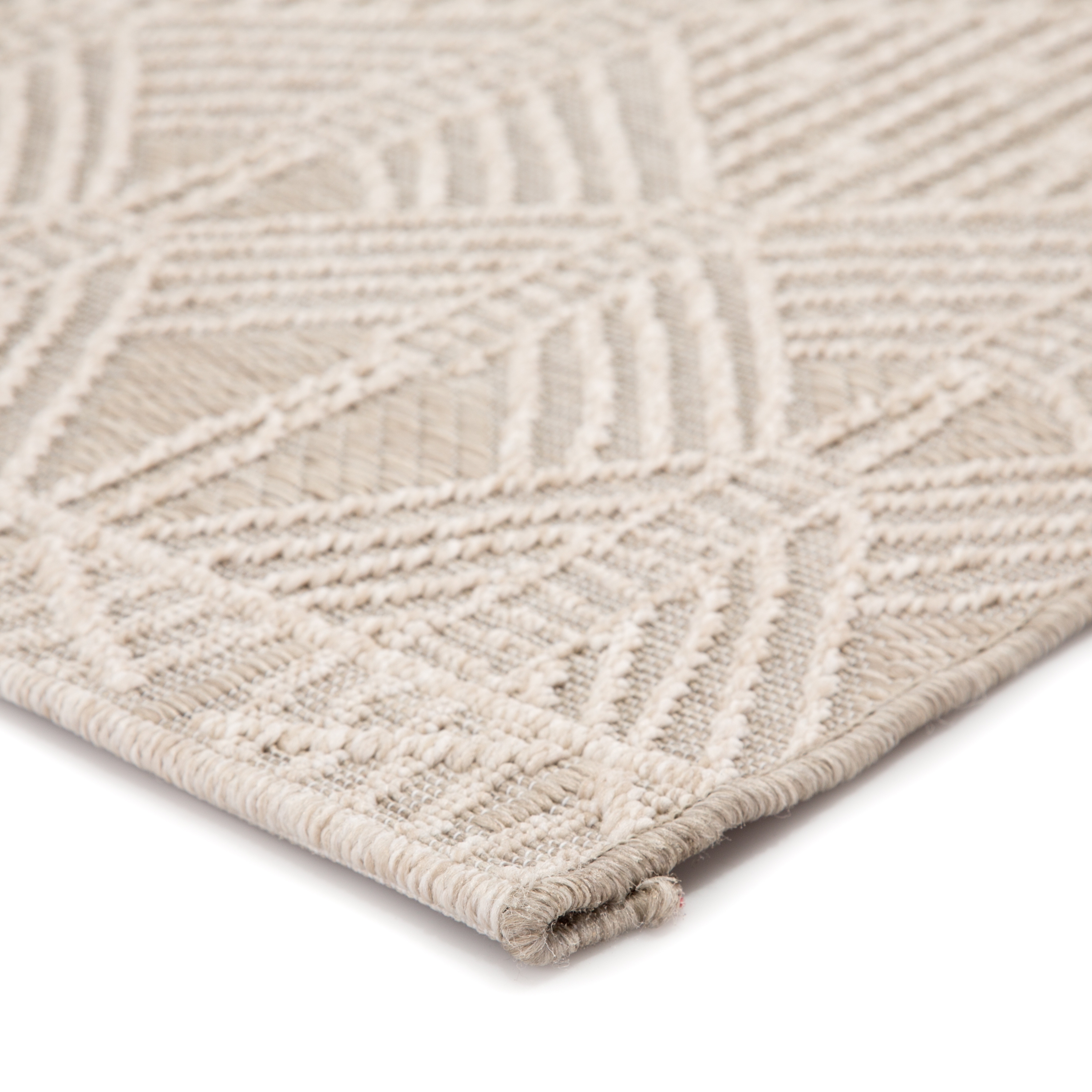 Belvidere Indoor/ Outdoor Borders Beige/ Cream Area Rug (5'3"X7'6") - Image 1