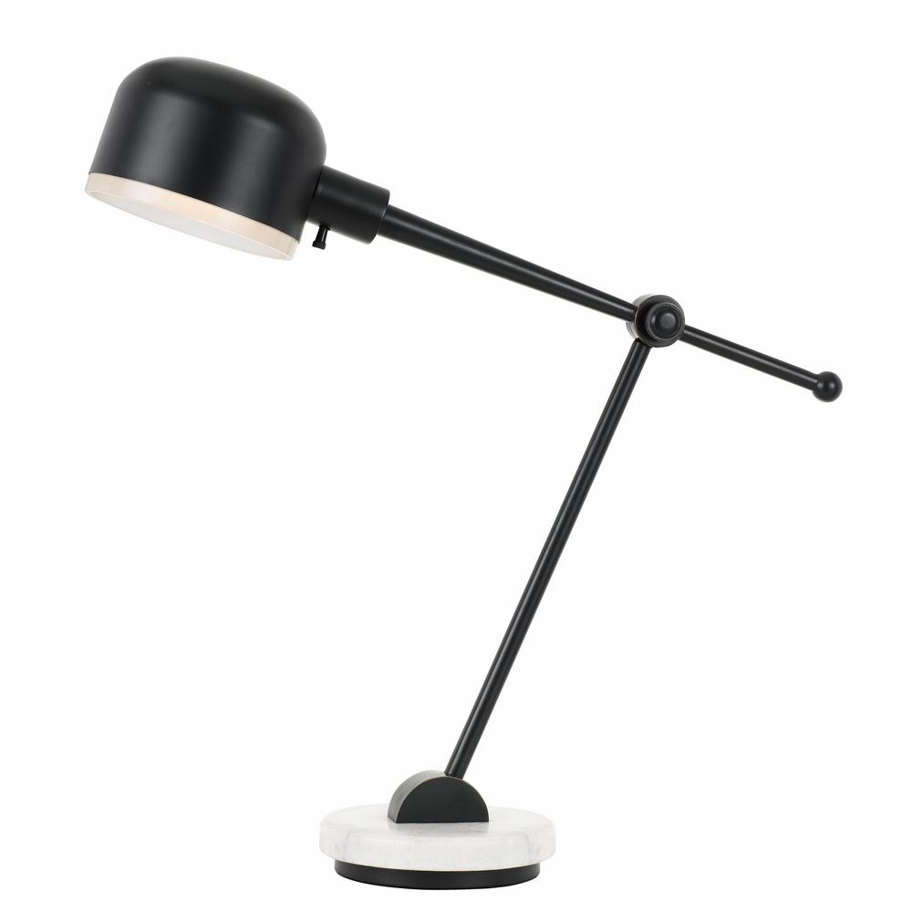 Cal Lighting 31 in. Dark Bronze Metal Table/Desk Lamp with White Marble Base - Image 0