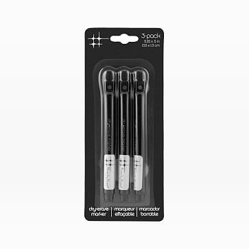 Three by Three Seattle Mark Up! Dry Erase Markers, Set of 3, Black - Image 1