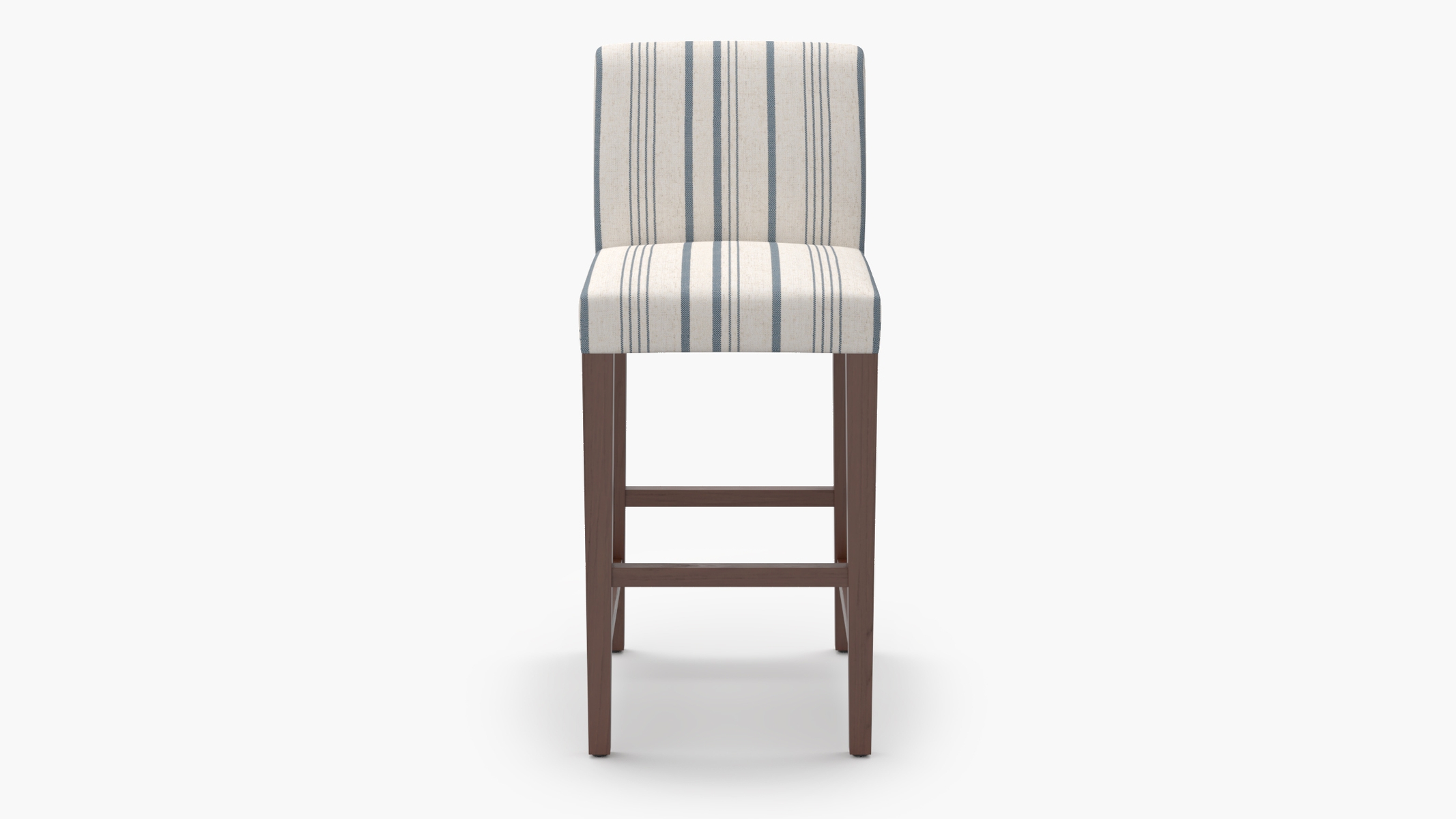 Signature Dining Bar Stool, Blue Market Stripe, Walnut Square Tapered Leg - Image 0