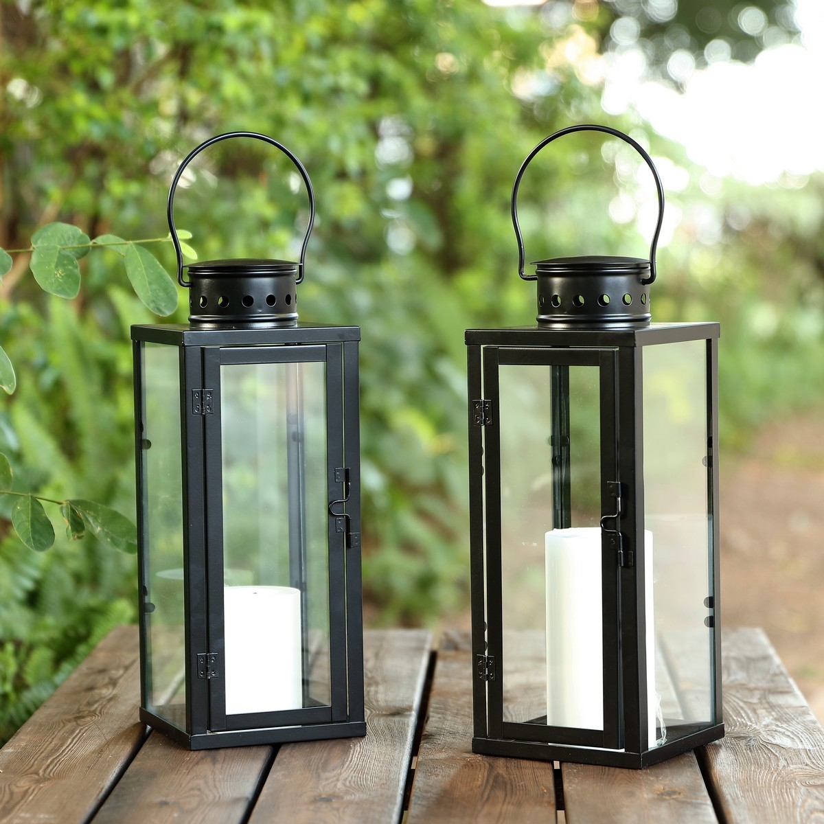 Lorient 17.75" Outdoor Lantern - Black - Safavieh - Image 2