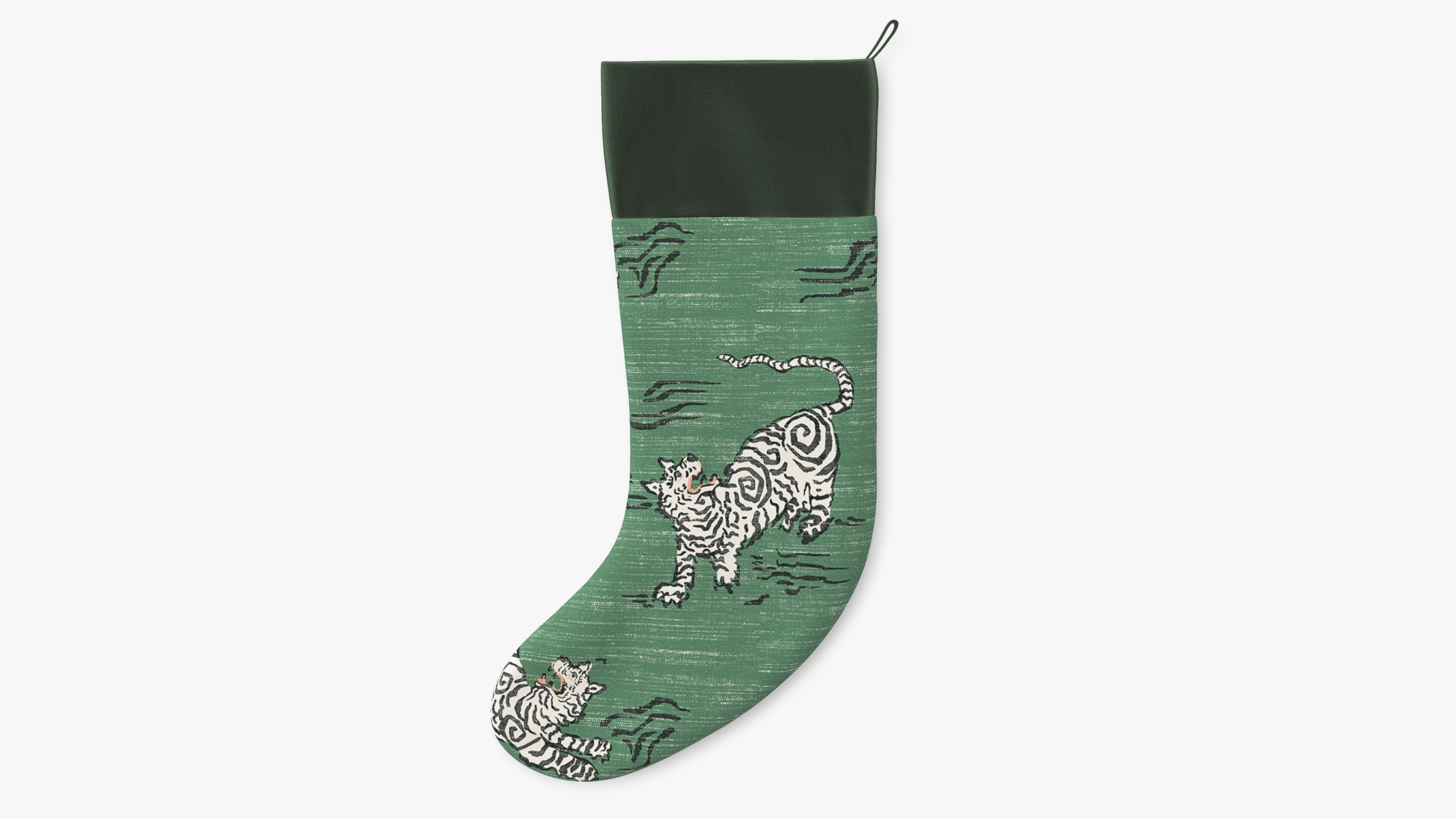 Printed Stocking, Emerald Tigresse - Image 0