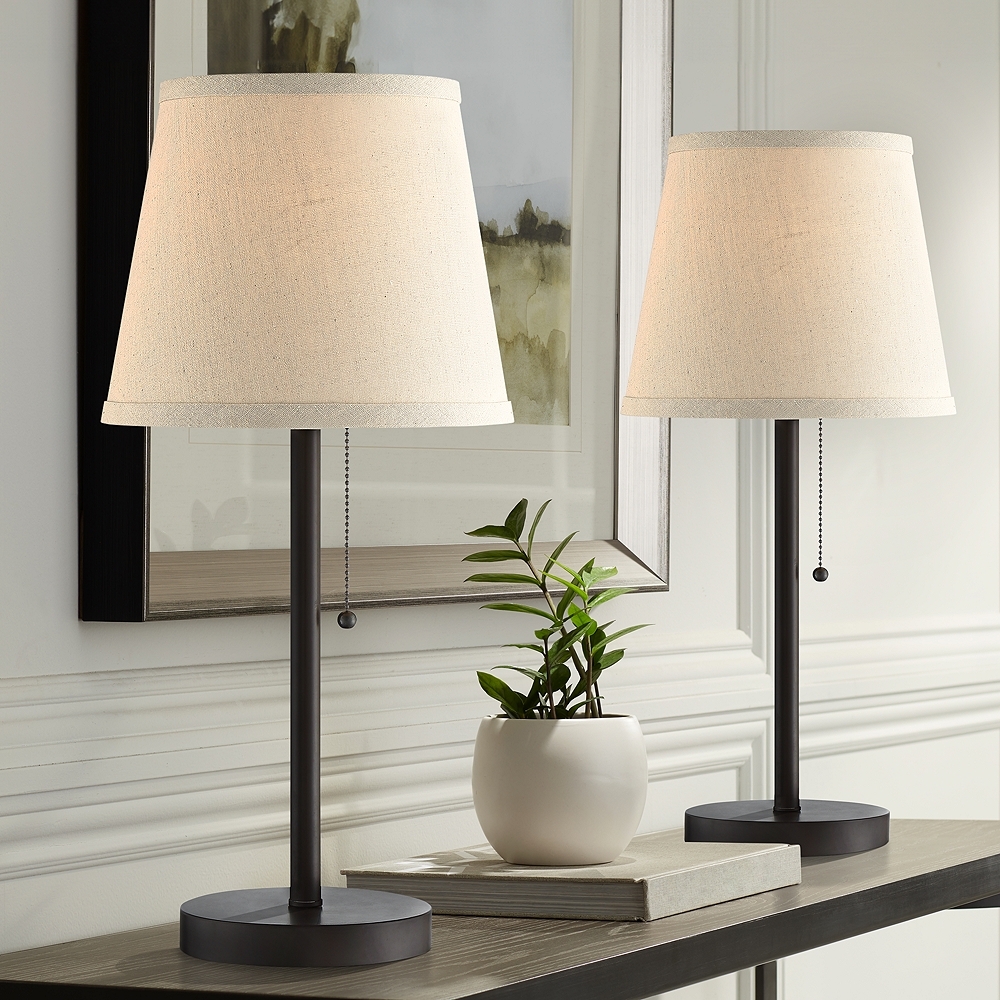 360 Lighting Flesner 20" Bronze USB and Outlet Table Lamps Set of 2 - Image 0