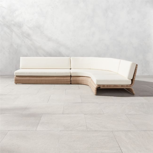 Foss Woven 3-Piece Outdoor Patio Sectional Sofa - Image 1