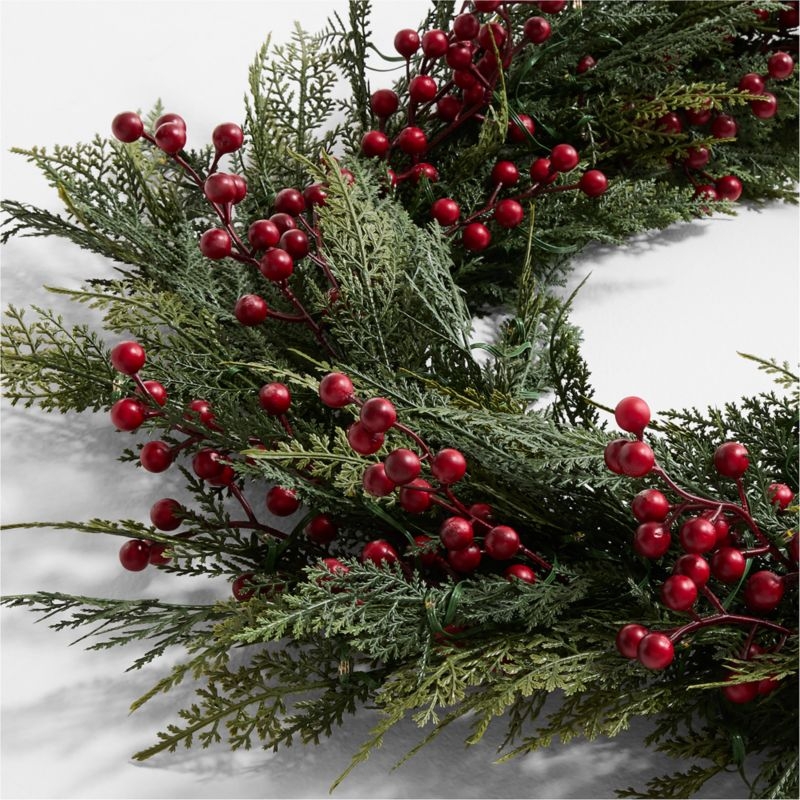 Faux Pre-Lit Hemlock & Berry Garland 6' - Image 1