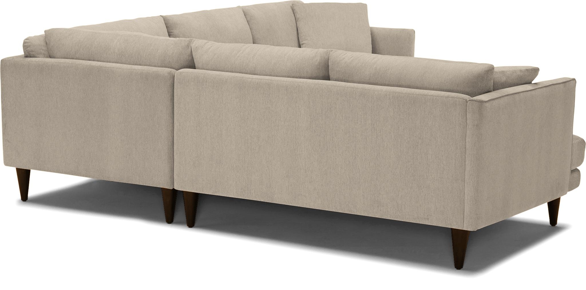 Beige/White Lewis Mid Century Modern Corner Sectional - Cody Sandstone - Mocha - Image 4