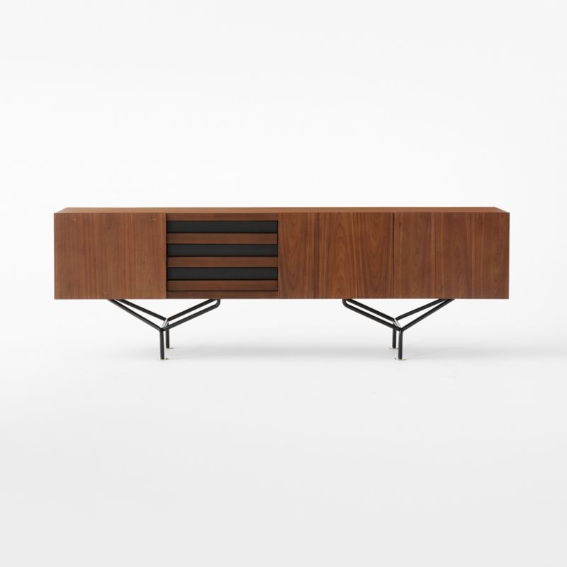 Paraggi 86" Walnut Wood Credenza by Gianfranco Frattini - Image 4