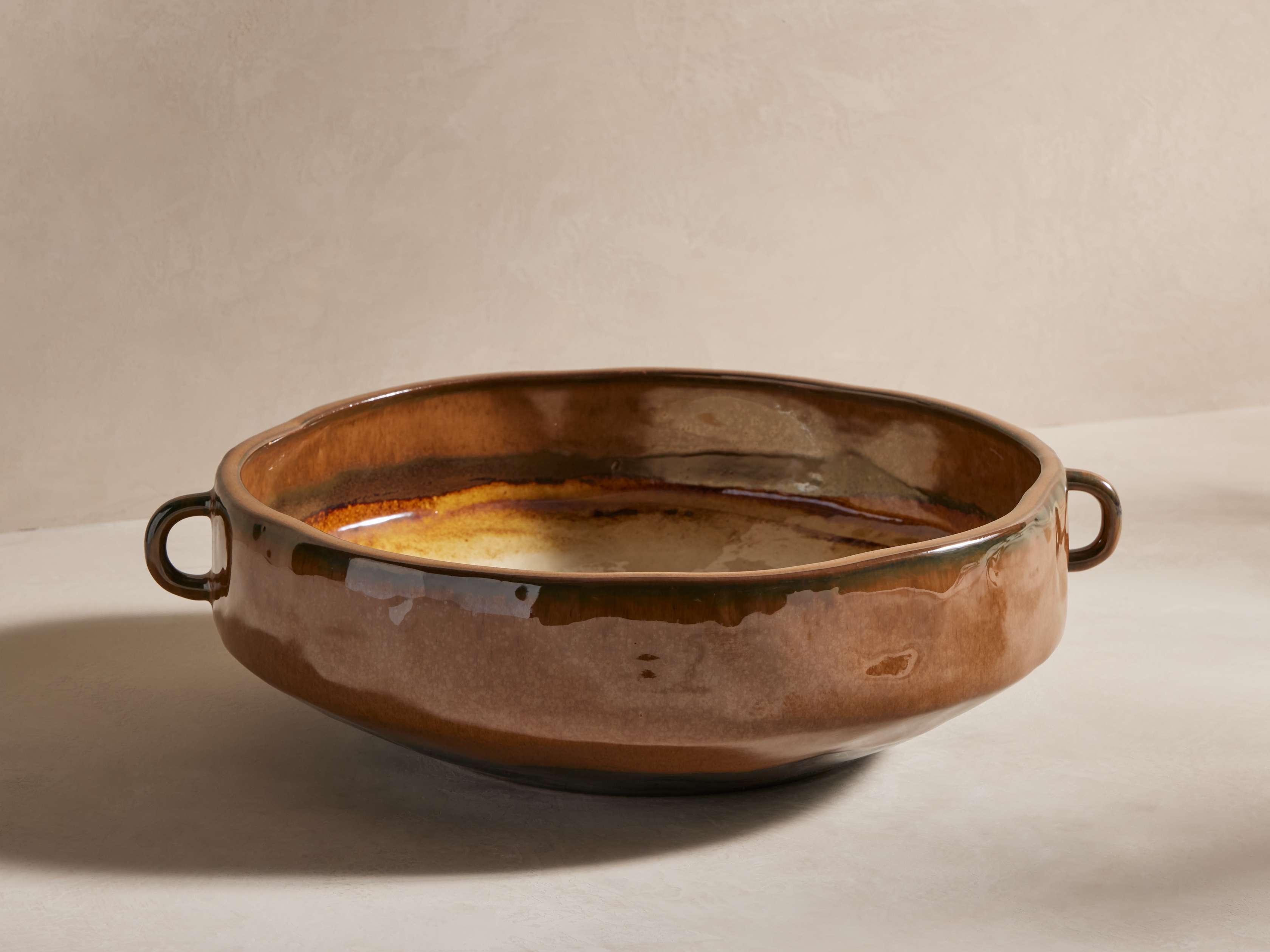 Bronwen Low Pot in Ceramic Brown  Pralene - Image 0