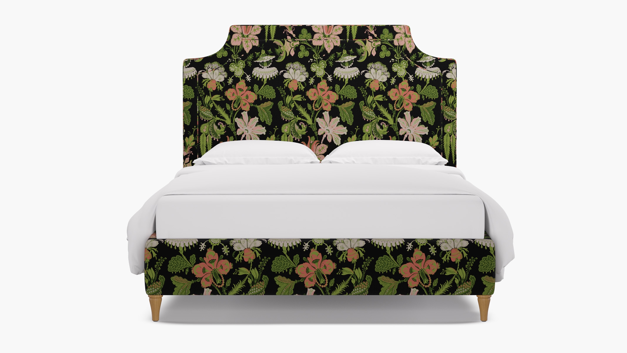 Deco Bed, Coral Onyx Rossetta, Natural Decorative Tapered Leg, King - Image 0