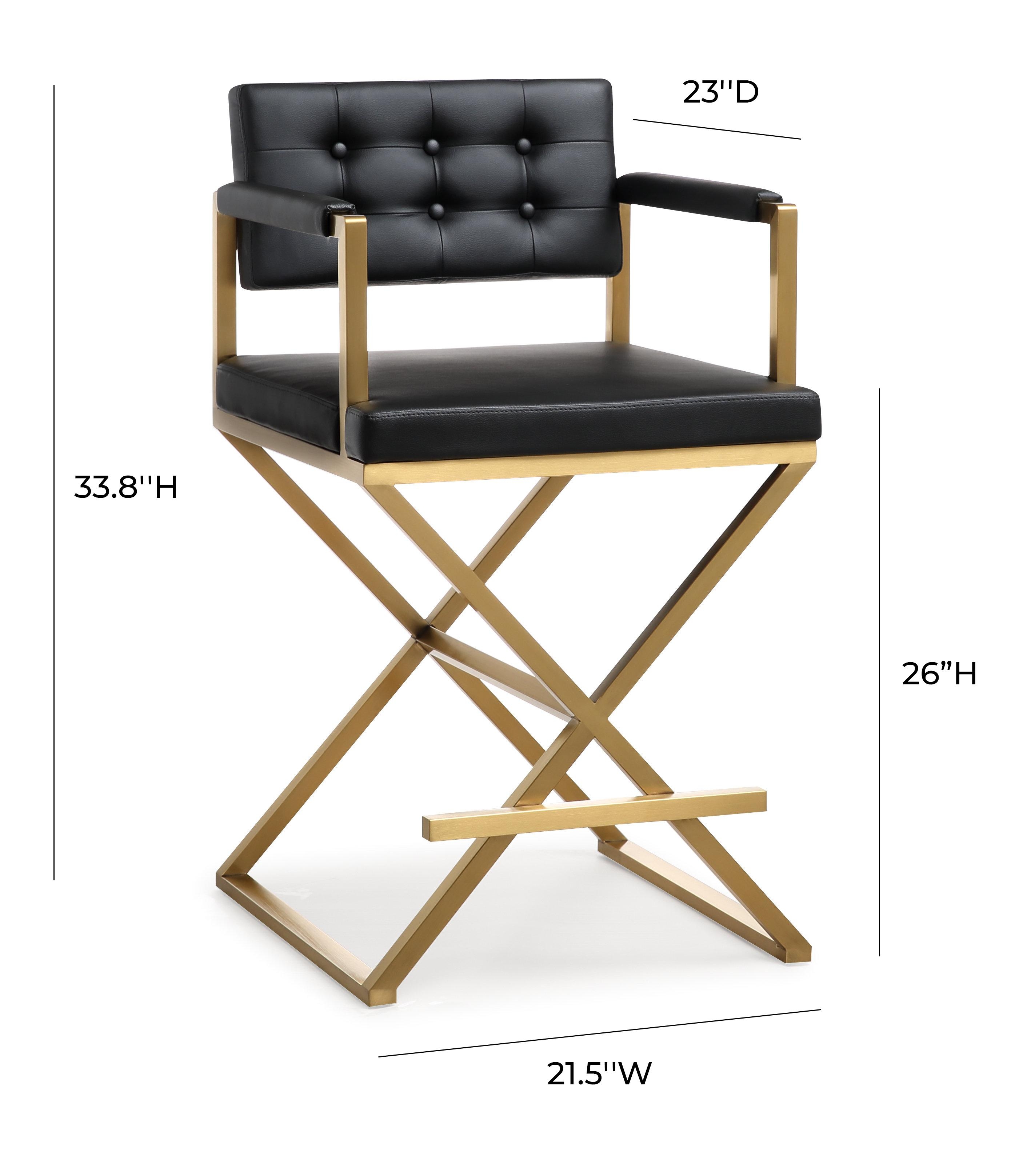 Director Black Gold Steel Counter Stool - Image 7