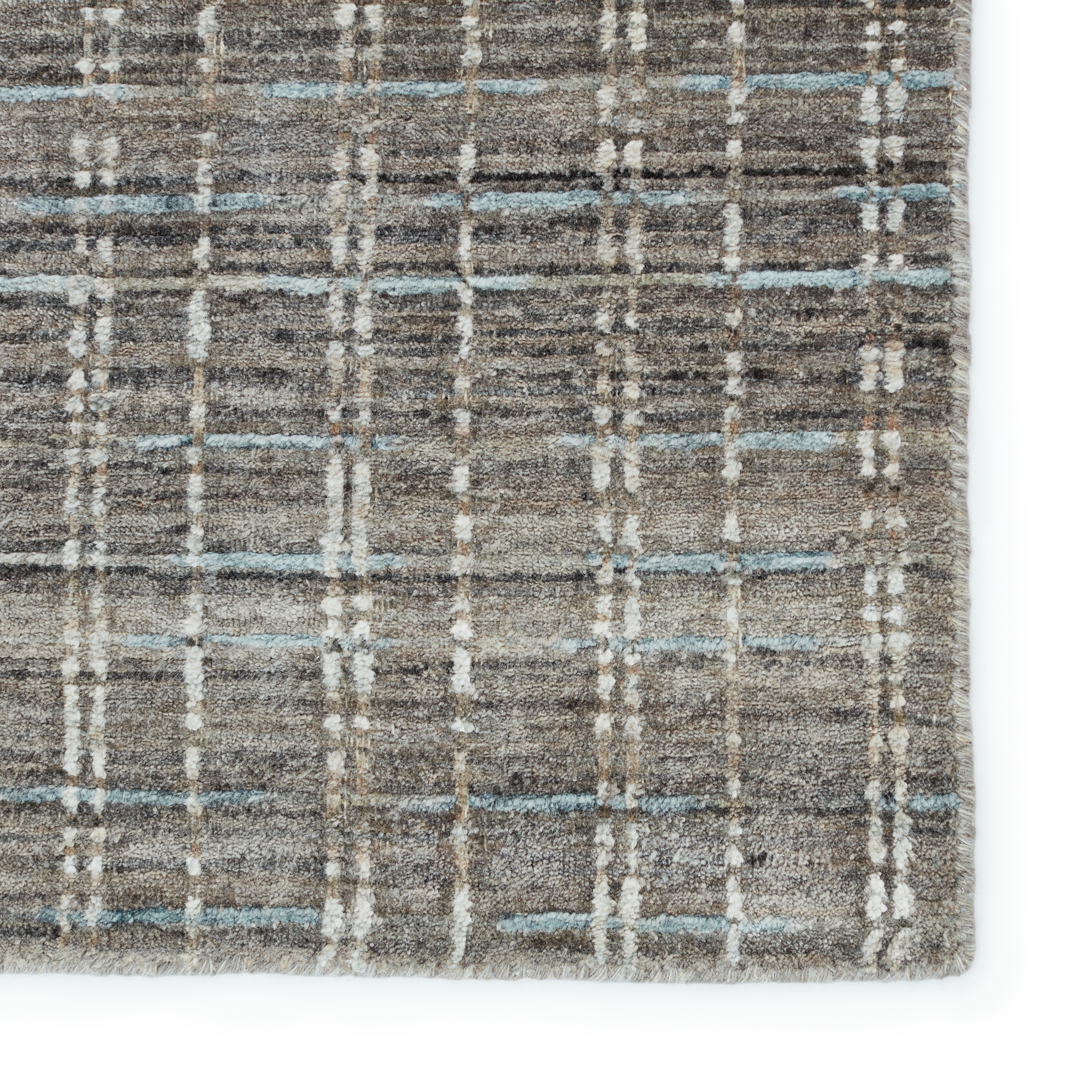 Thaddea Handmade Striped Gray/ Blue Area Rug (8'X10') - Image 3
