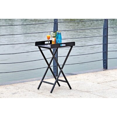 Gray Aluminum Indoor Outdoor Tray Table - Image 0