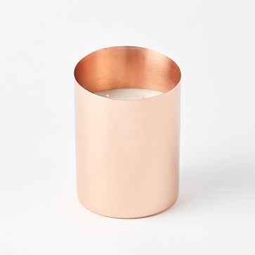 Angled Metal Homescent Collection, Copper, Tall Candle - Image 0