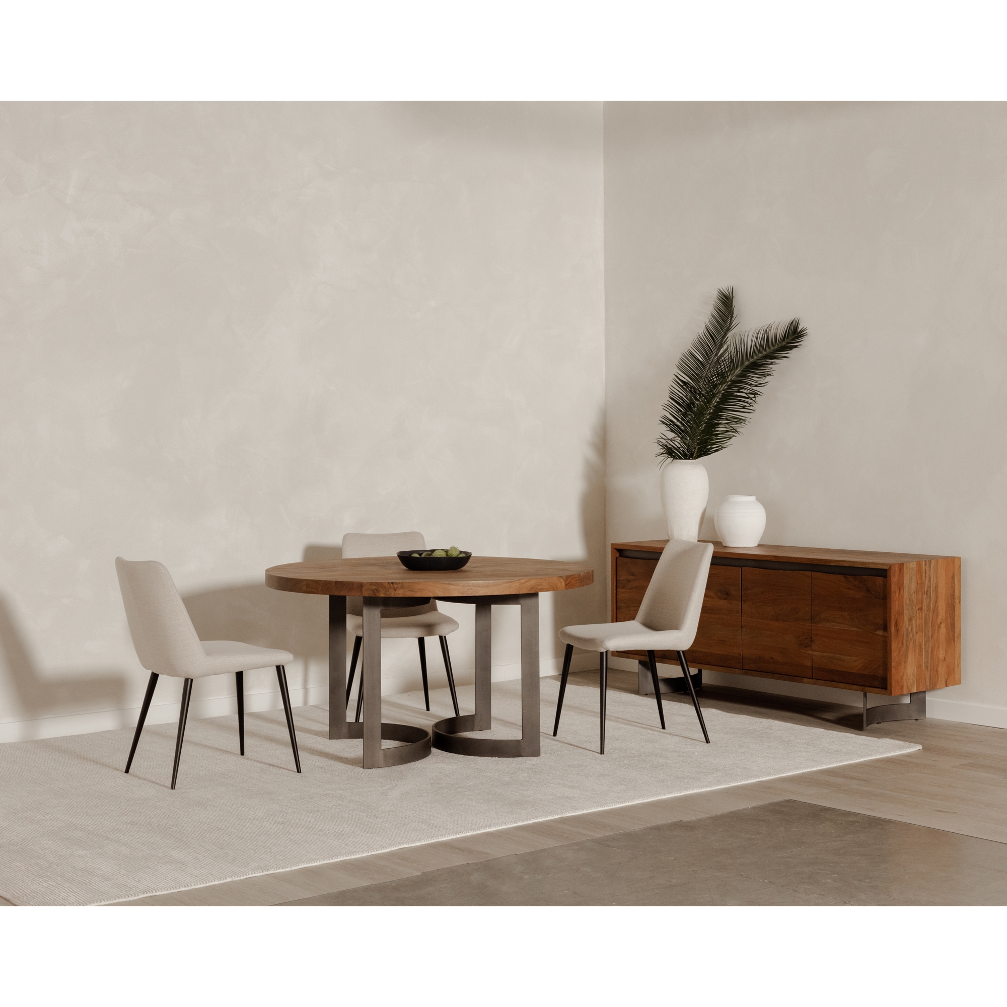 Bent Round Dining Table 54In Brown - Image 14