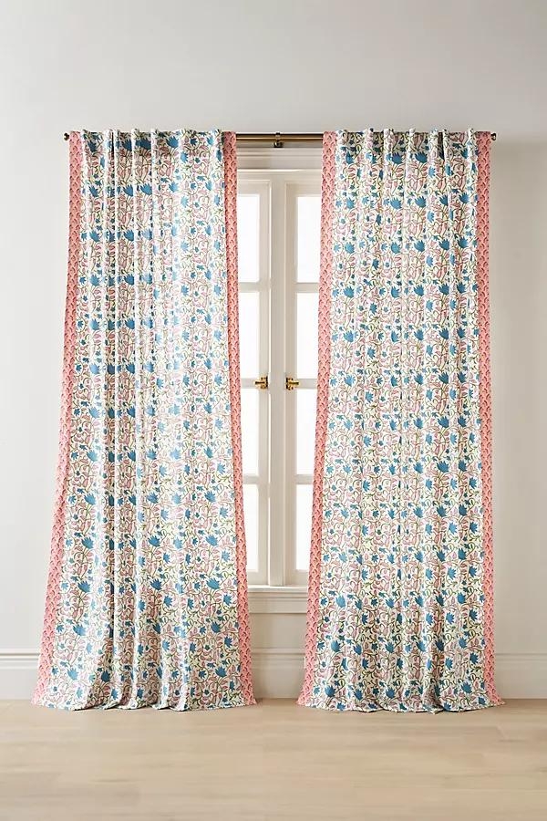 Cotton Mix Print Floral Curtain - Image 0
