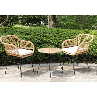 Stimson 3 Piece Rattan Seating Group with Cushions - Image 0