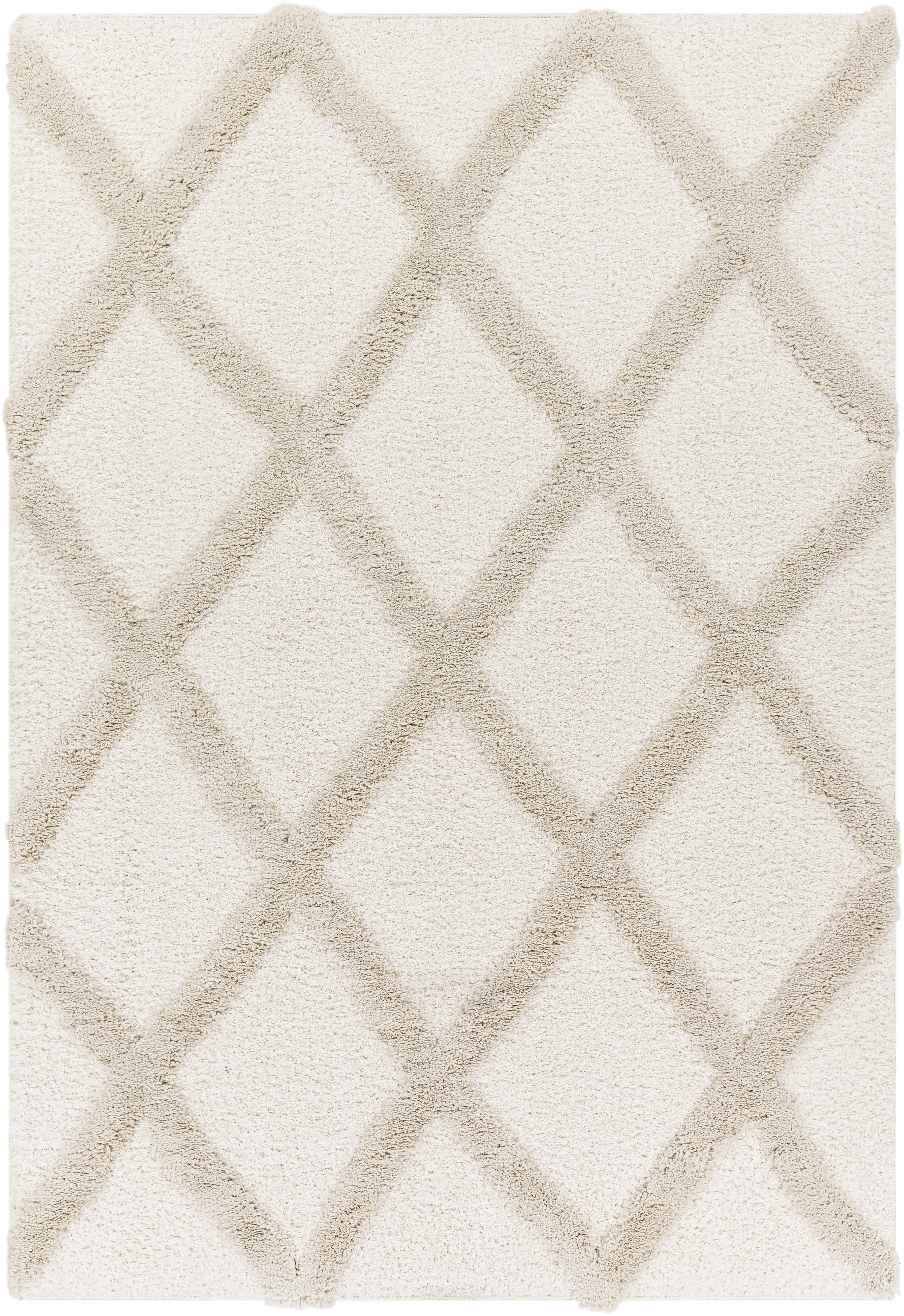 Hudson Shag Beige Indoor 9'2" x 12' Machine Woven Rug - Image 0