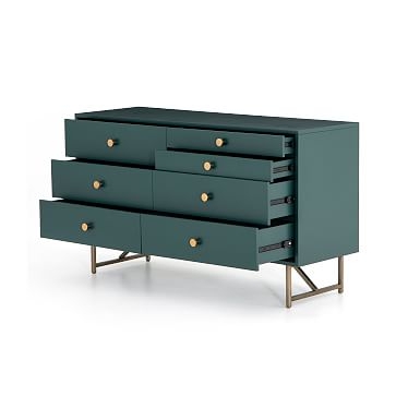 Matte Alabaster & Brass 7-Drawer Dresser - Image 3