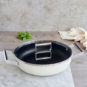 Smeg Cookware 4-Qt Deep Pan with Lid, Black - Image 1