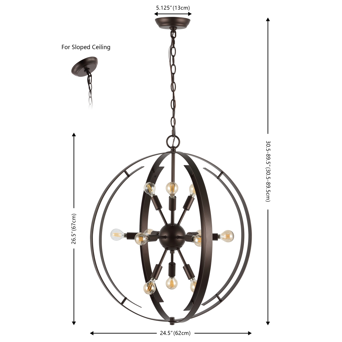 Syosset 12Lt Pendant - Oil Rub Bronze - Safavieh - Image 0