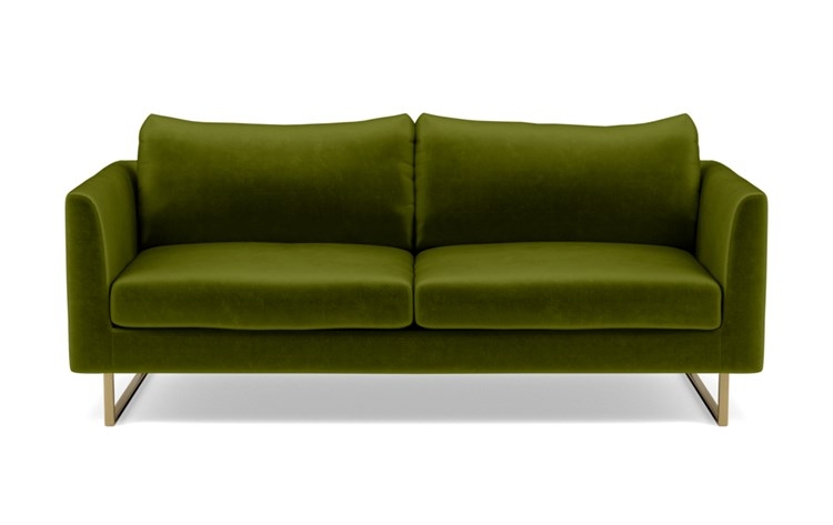 Owens Sofa with Green Moss Fabric and Matte Brass legs - Image 0