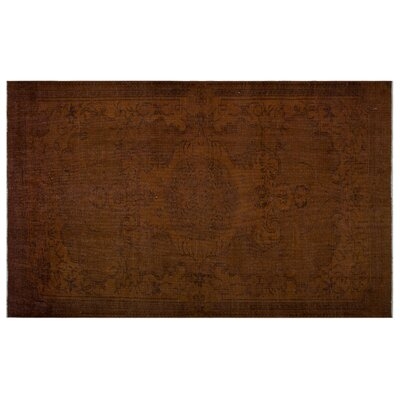 One-of-a-Kind Longford Hand-Knotted 1960s Turkish Brown 5'6'' x 9'1'' Area Rug - Image 0
