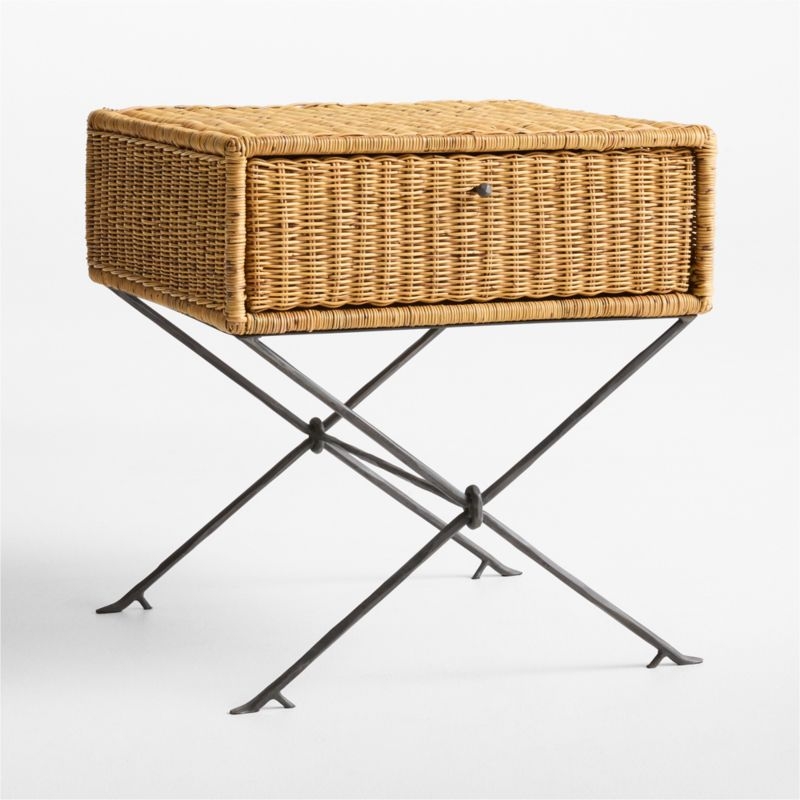 Reed Natural Wicker and Metal 20" End Table by Jeremiah Brent - Image 8