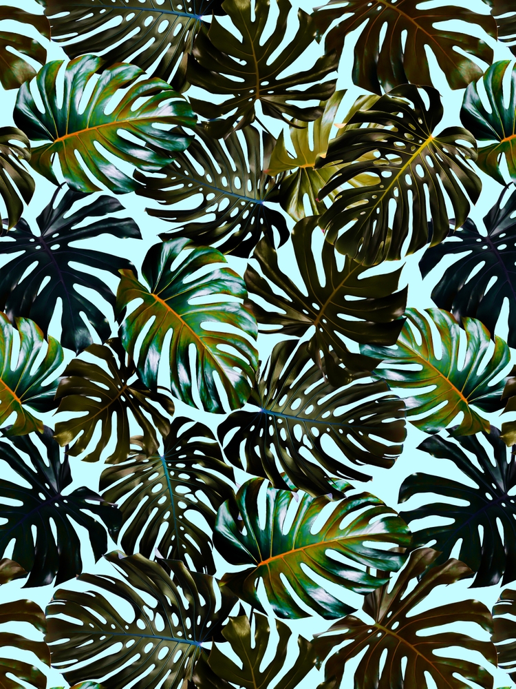 Tropical Garden Xi Throw Pillow by Burcu Korkmazyurek - Cover (24" x 24") With Pillow Insert - Indoor Pillow - Image 1