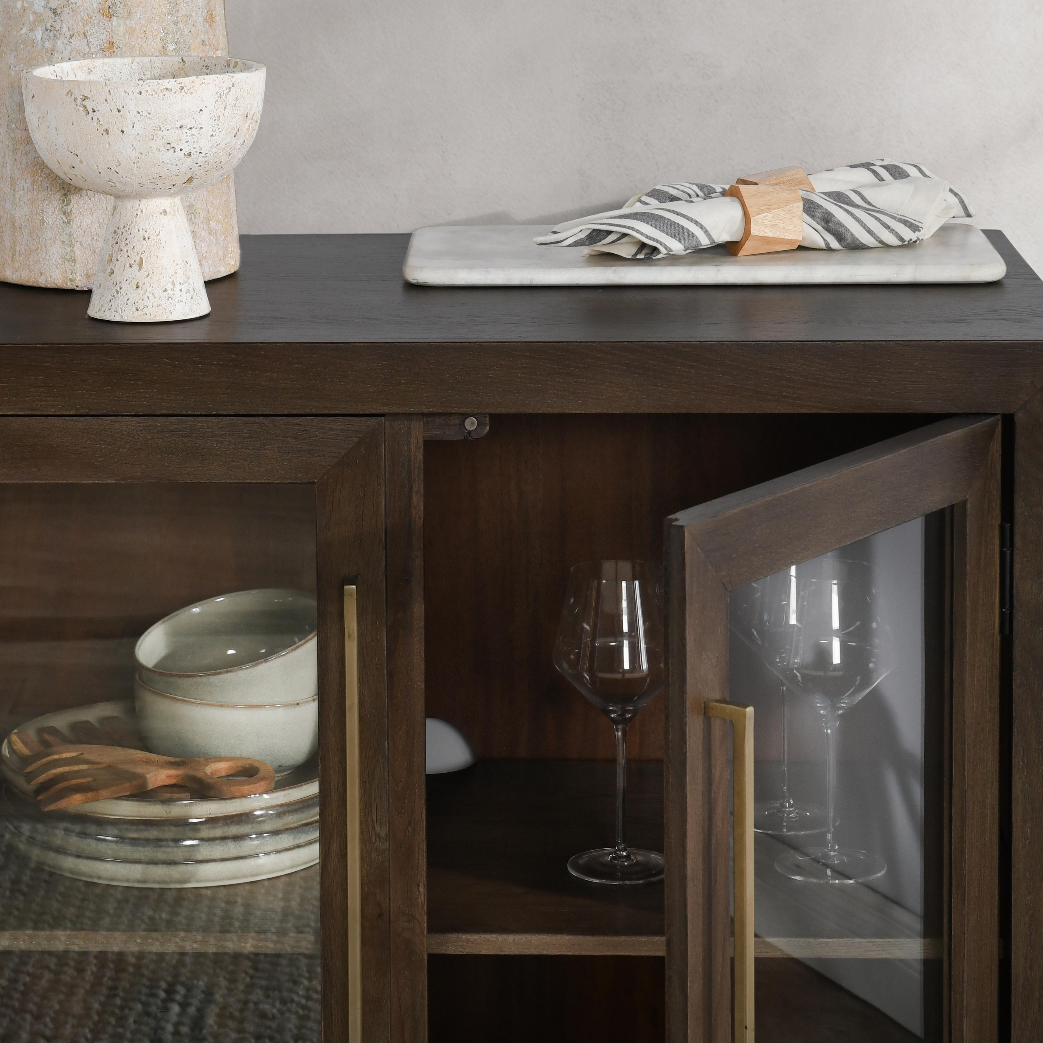 Bradley Oak Wood 2Dr Cabinet Cocoa Brown - Image 9