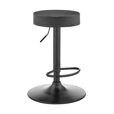 15 Inch Metal Barstool With Round Swivel Seat, Black - Image 0