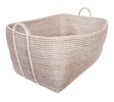 Tava Handwoven Rattan Basket With Hoop Handles, Medium, Natural - Image 5