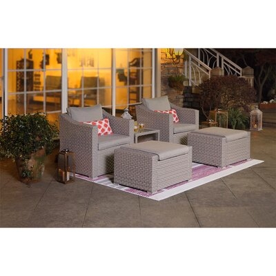 Bhandary 5-Piece Rattan Seating Group Outdoor with Cushions - Image 0