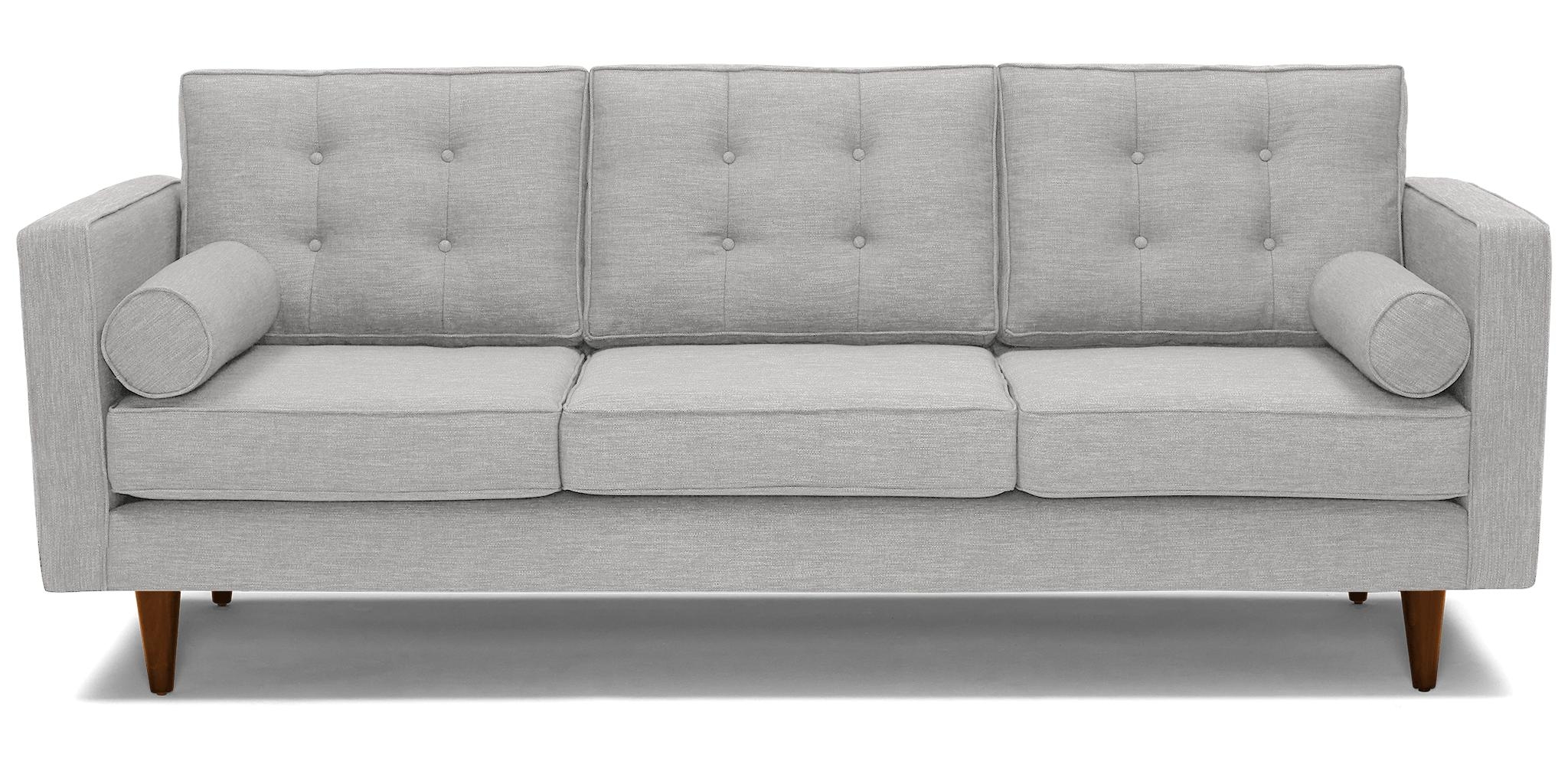 Gray Braxton Mid Century Modern Sofa - Sunbrella Premier Fog - Mocha - Image 0