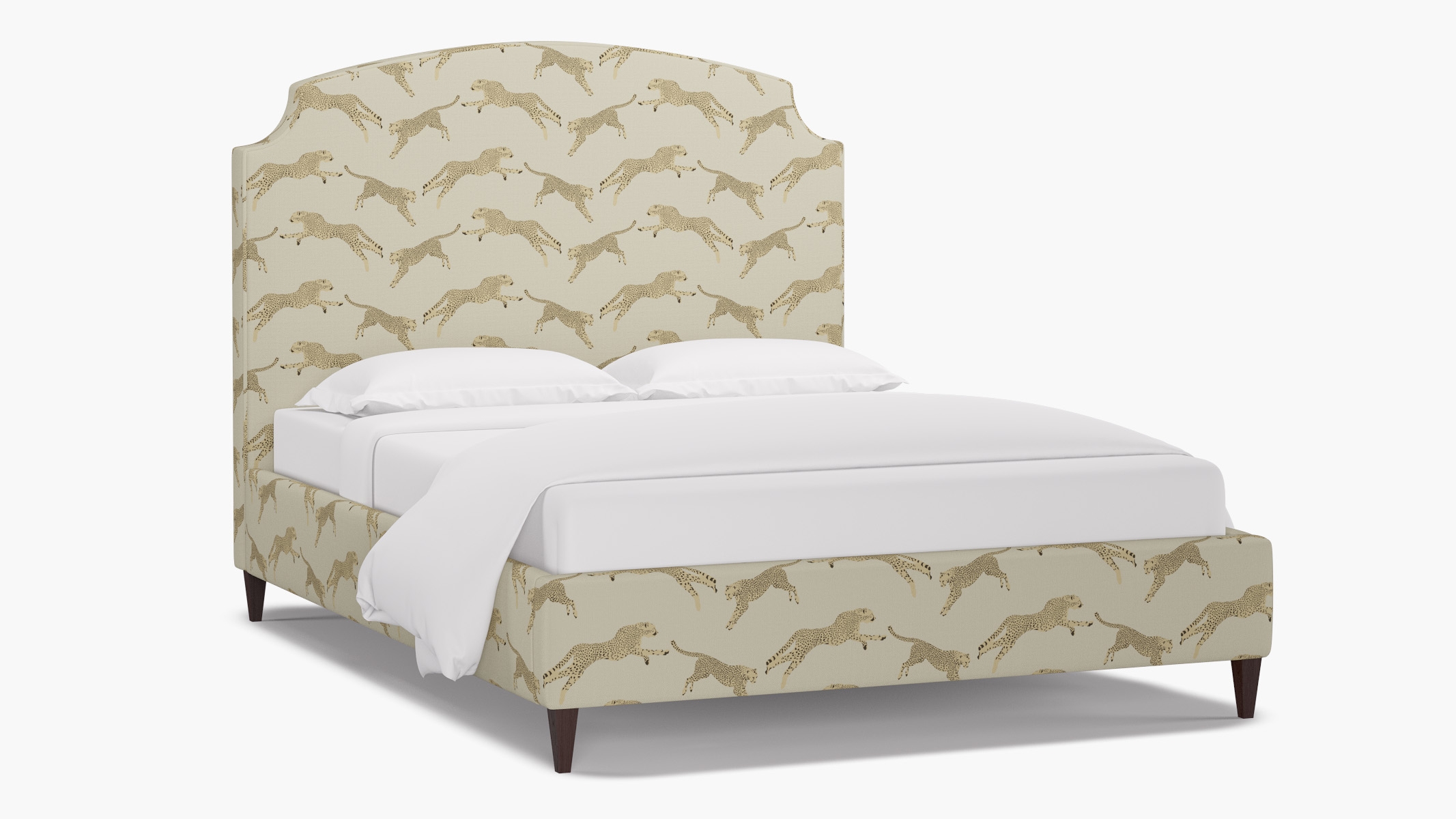 Cove Bed, Desert Cheetah, Espresso Square Tapered Leg, Twin - Image 1
