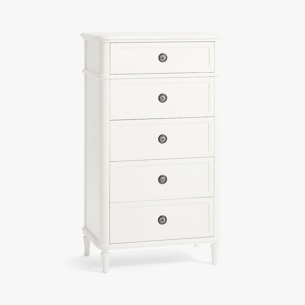 Colette 5-Drawer Tall Dresser, Simply White - Image 0