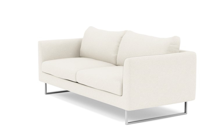 Owens Sofa with White Cirrus Fabric and Chrome Plated legs - Image 4