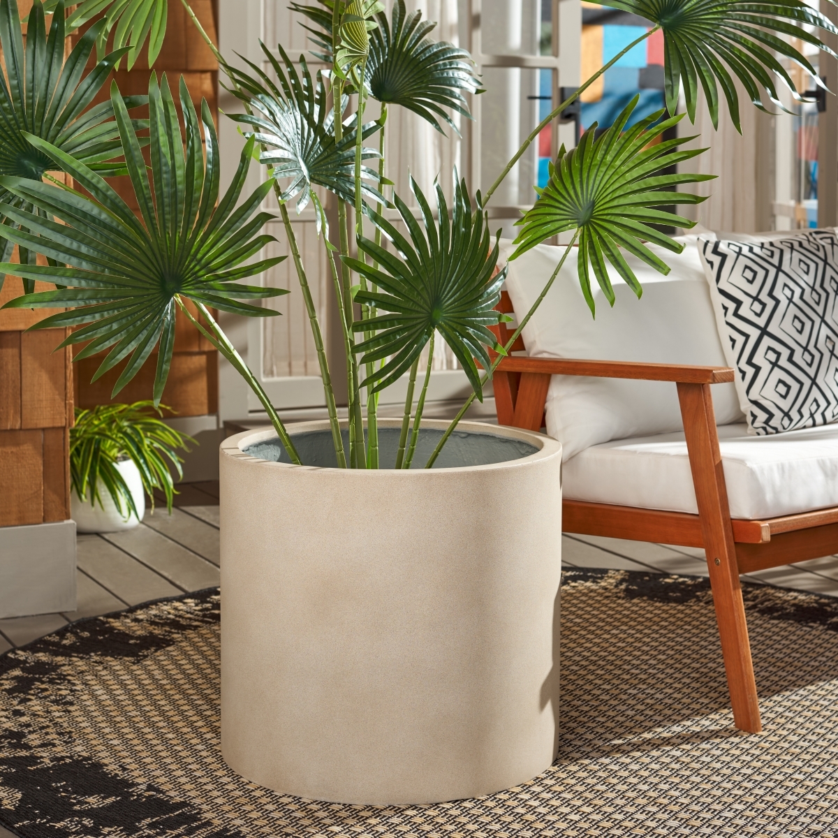 Indoor-Outdoor Alia Planter - Beige - Safavieh - Image 1
