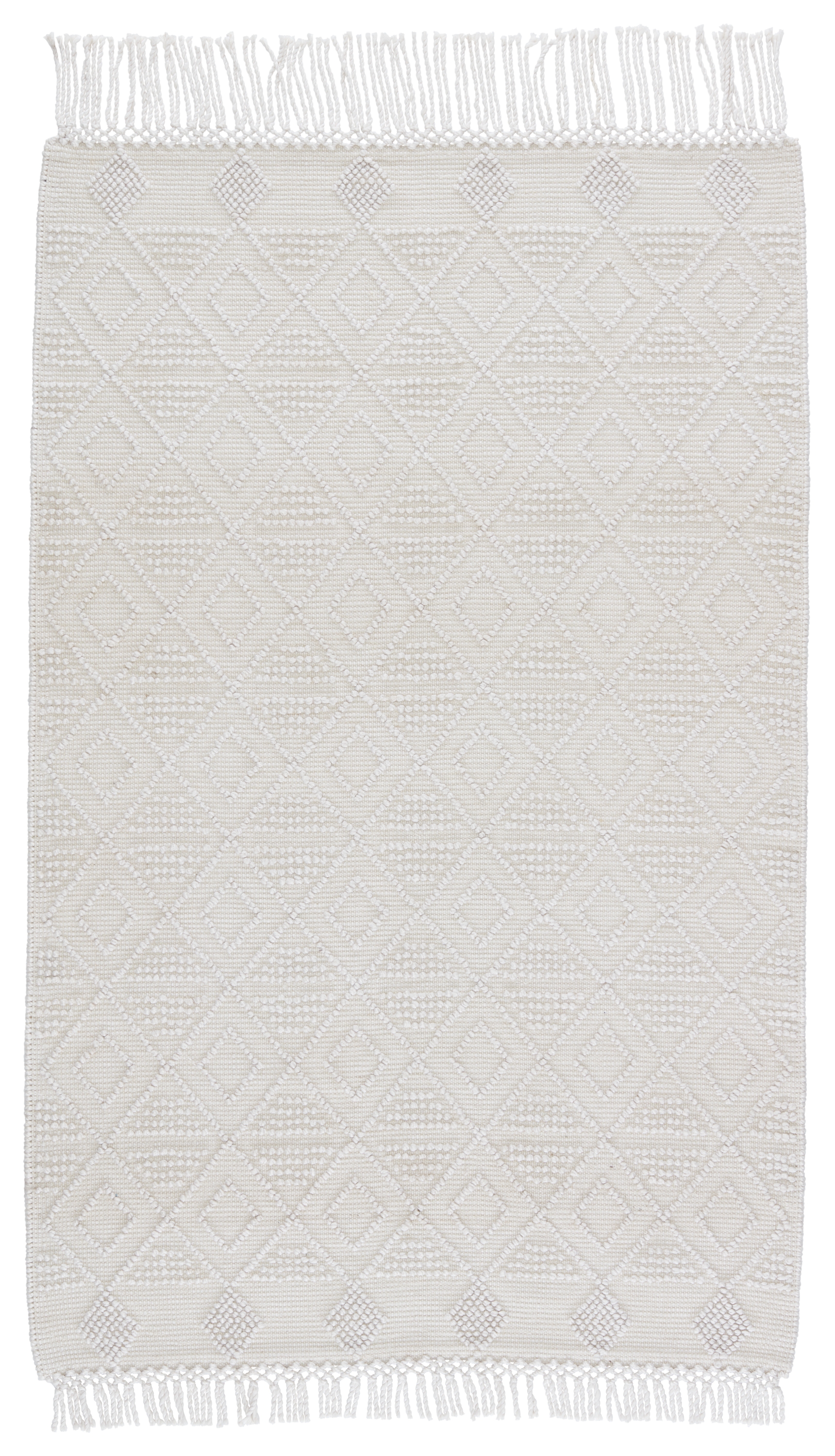 Esma Indoor/ Outdoor Geometric White/ Ivory Area Rug (10'X14') - Image 0