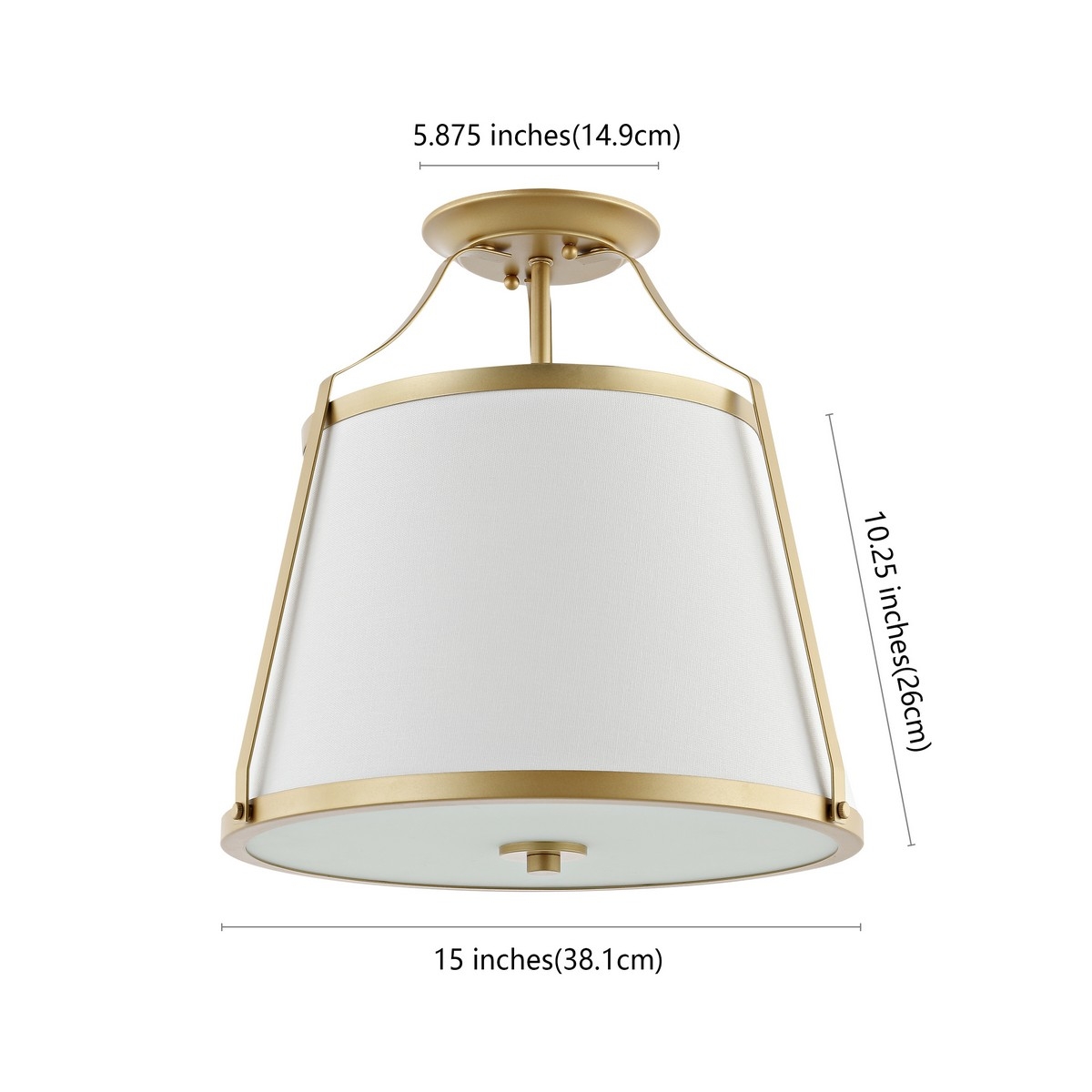 Lanis 3Lt 15" Flush Mount - White/Gold - Image 3