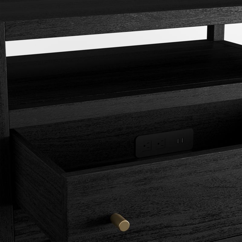 Keane 31.5" Black Solid Wood Charging Nightstand - Image 5