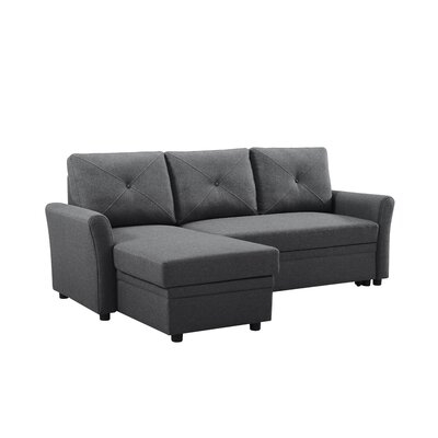 83" Convertible Velvet Sectional Sofa Couch - Image 0