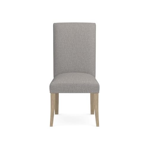 Belvedere Side Chair, Standard Cushion, Perennials Performance Melange Weave, Fog, Heritage Grey Leg - Image 0