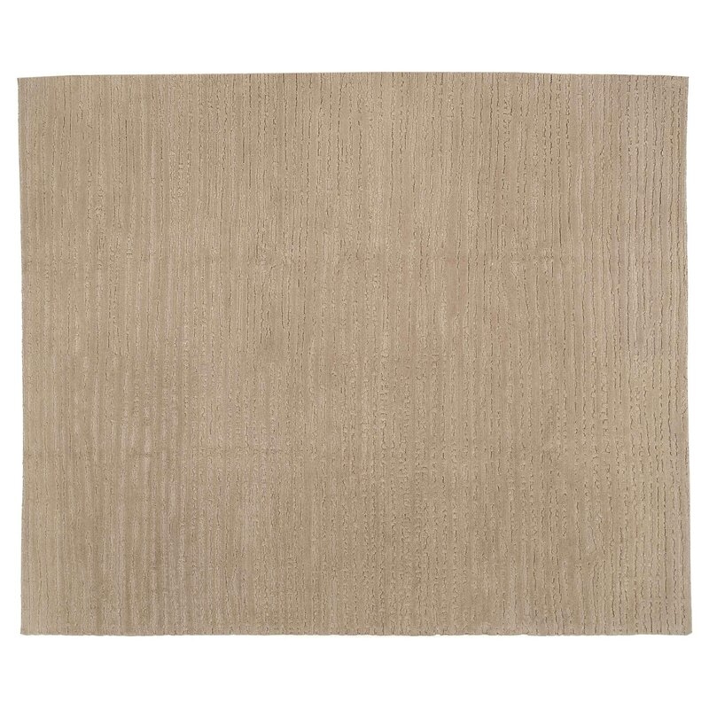 Tufenkian Hand-Knotted Wool Taupe Area Rug Rug Size: Rectangle 2' x 3' - Image 0