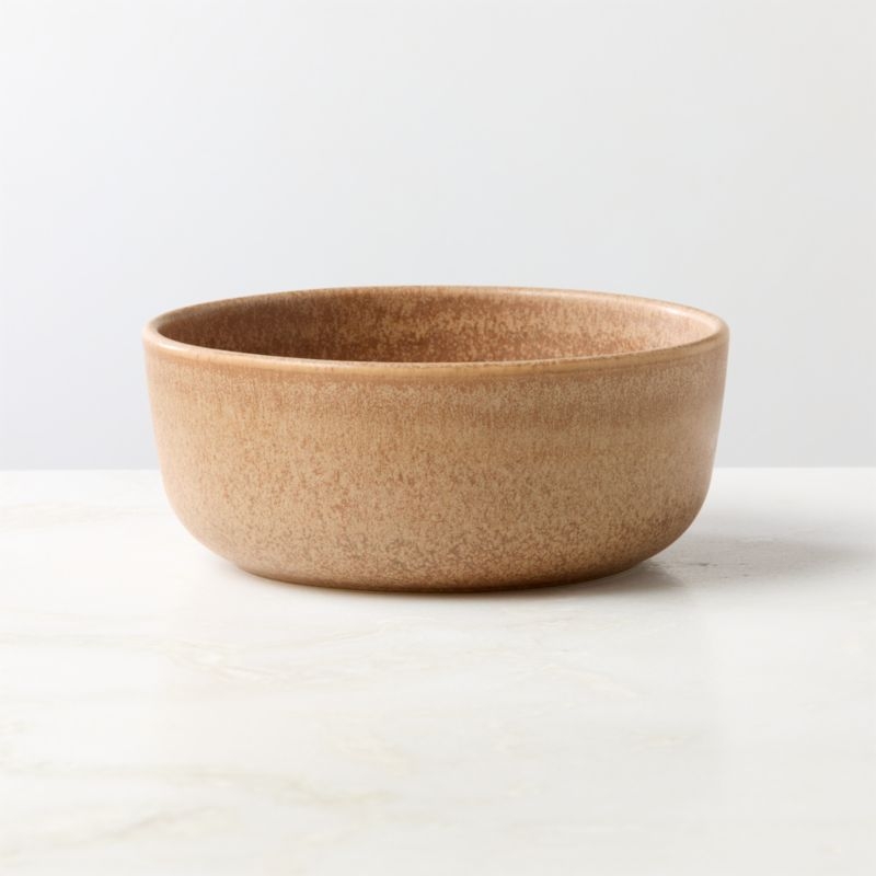 Drift Tan Soup Bowls with Reactive Glaze Set of 6 - Image 1