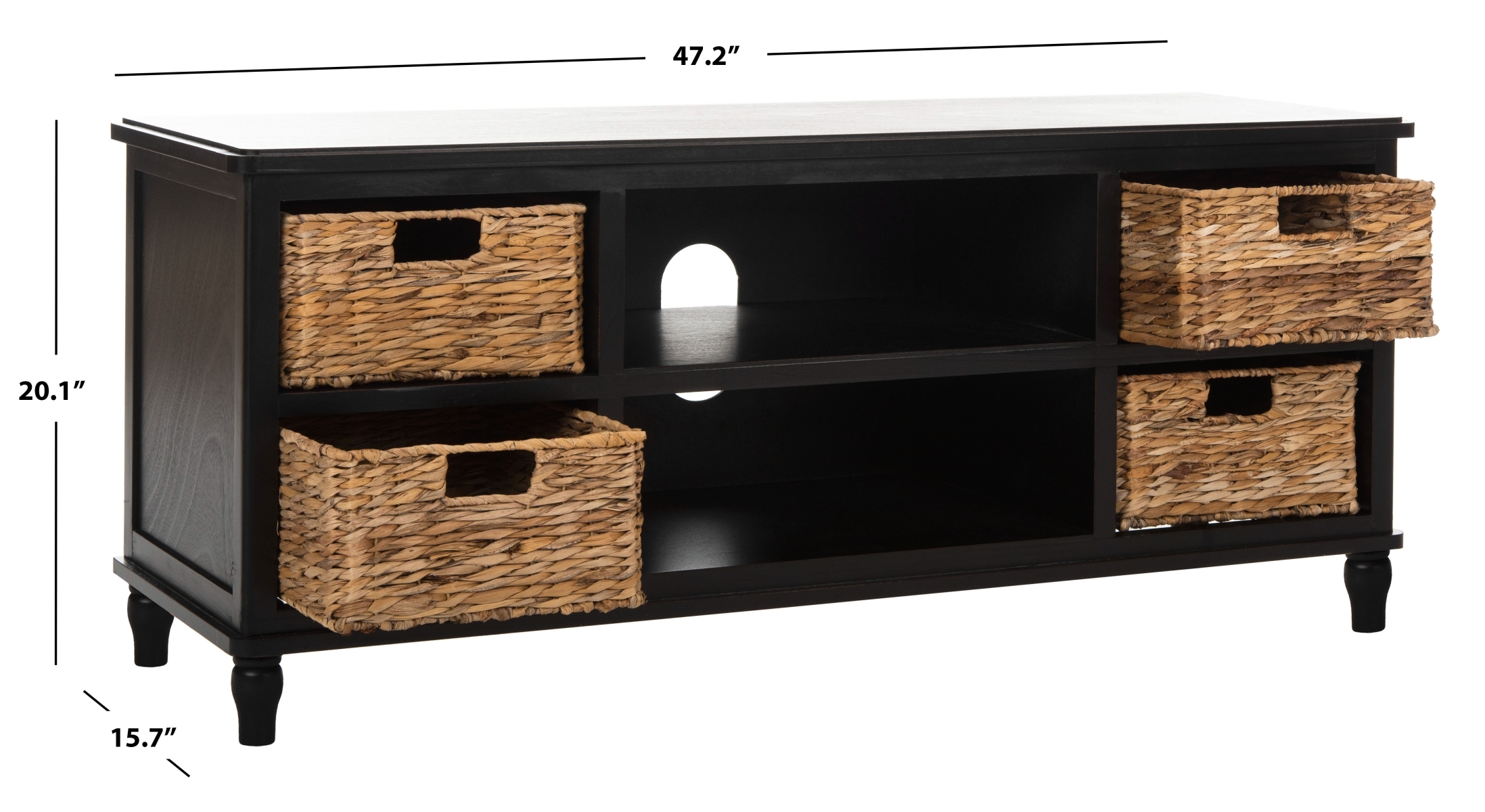 Rooney Tv Unit - Distressed Black - Safavieh - Image 7