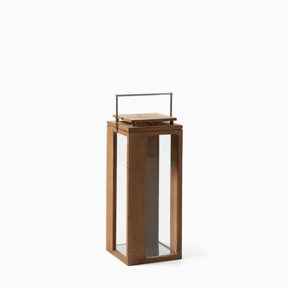 Portside Outdoor Wood Lantern, Driftwood, Large - Image 0