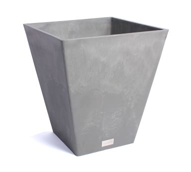 All Weather Eco Hevea Tapered Cube Short Planter, Black - 18" - Image 5